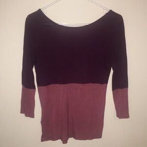 BCBG Two-toned 3/4 length sleeve shirt